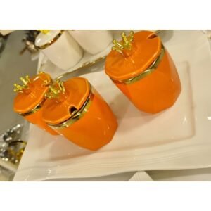 طقم متة 3 قطع طقم التاج باللون البرتقالي