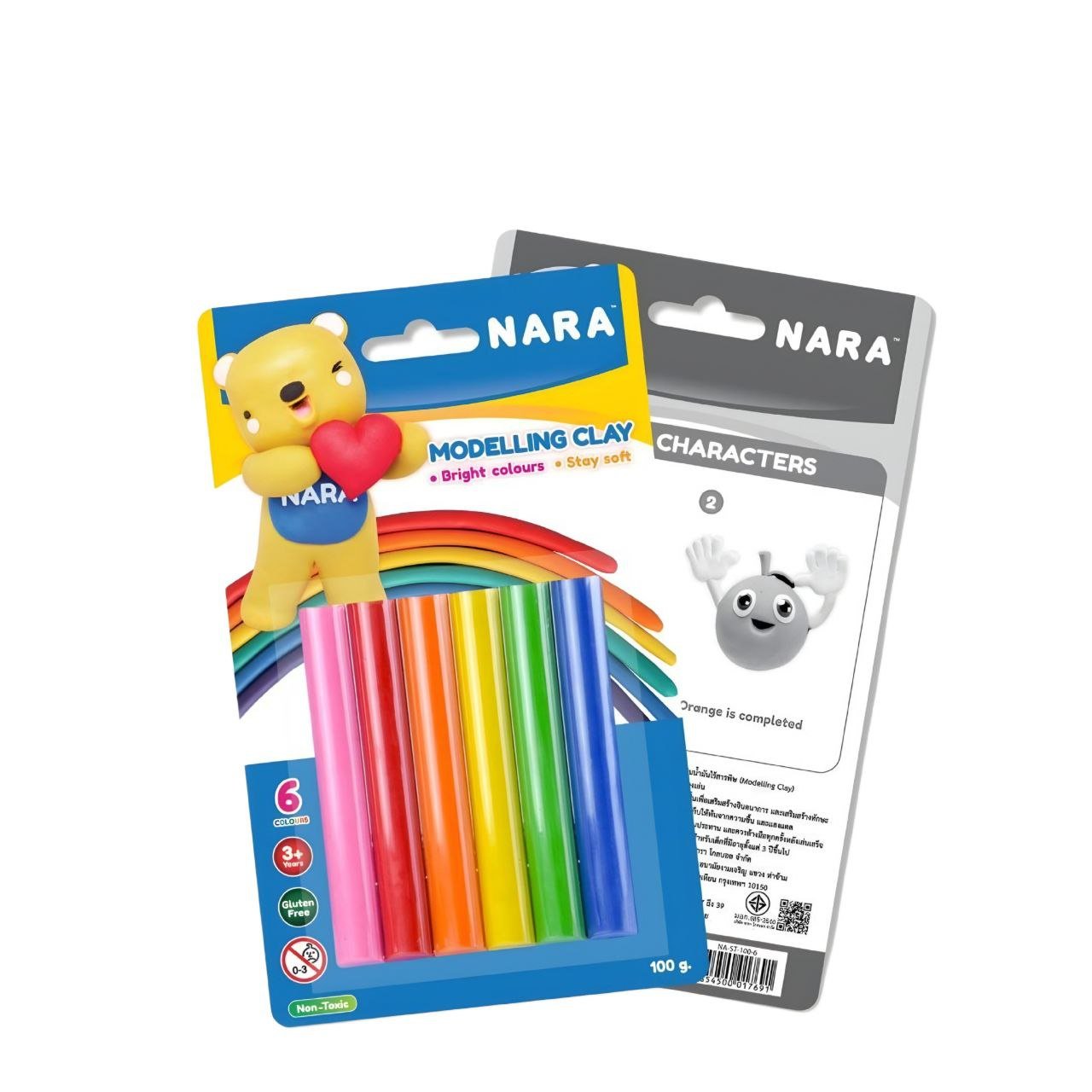 صلصال تشكيل نارا - 6 ألوان أساسية ساطعة - 100 غرام