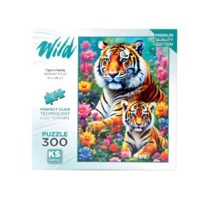 بازل 300 قطعة: عائلة النمور بين الزهور Wild - Tigers Family