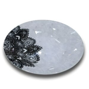 طبق الماندالا الحديث (الأبيض والأسود)(6قطع)