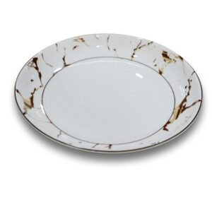 طبق التقديم 'رخام الفينيس' (ذهبي و أبيض)(12قطع)