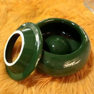 منفضة سجائر سيراميك 'الزيتونة العميقة' بغطاء داخلي