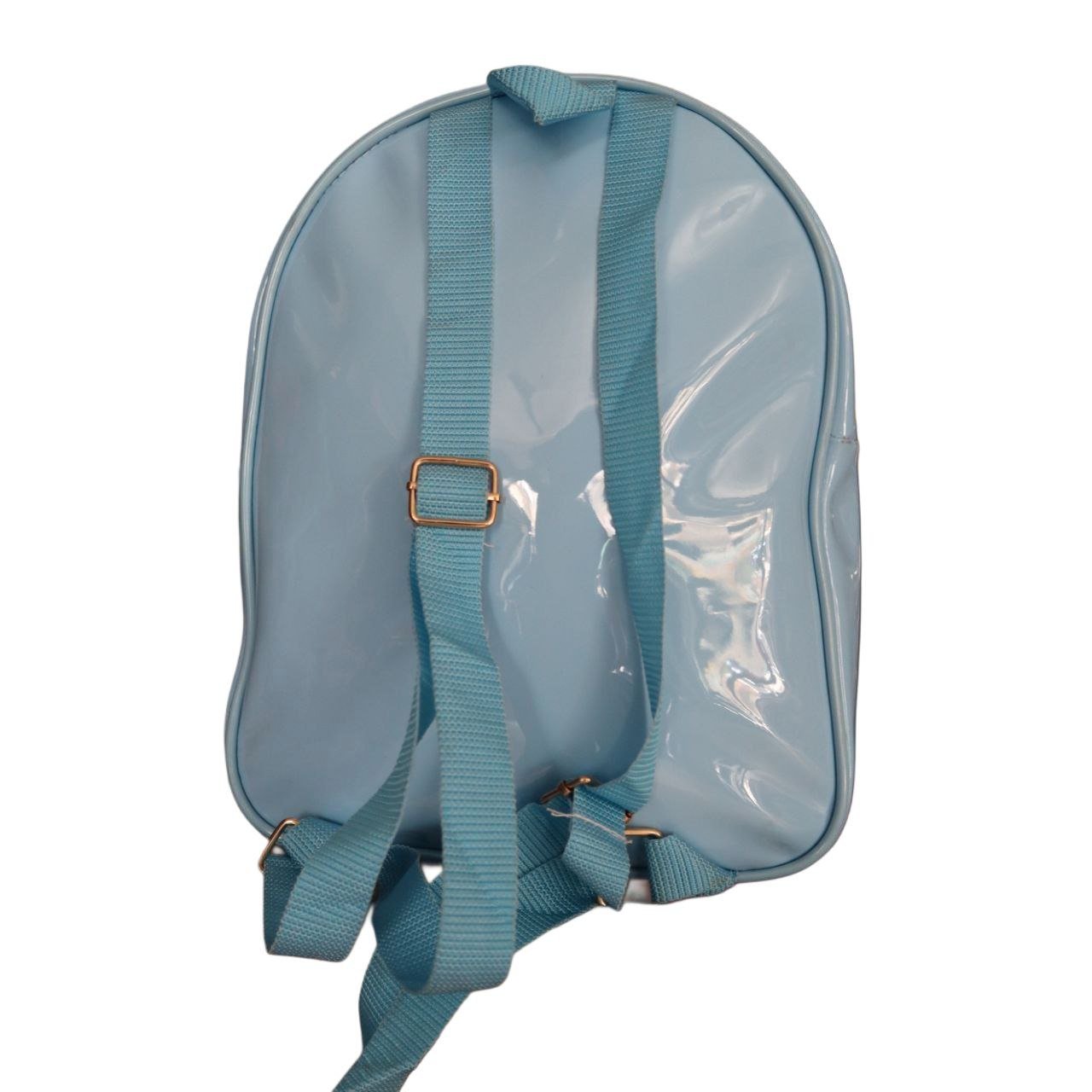 شنطة ظهر ميني لامعة (Baby Blue) مع سلسلة ذهبية - الصورة 2