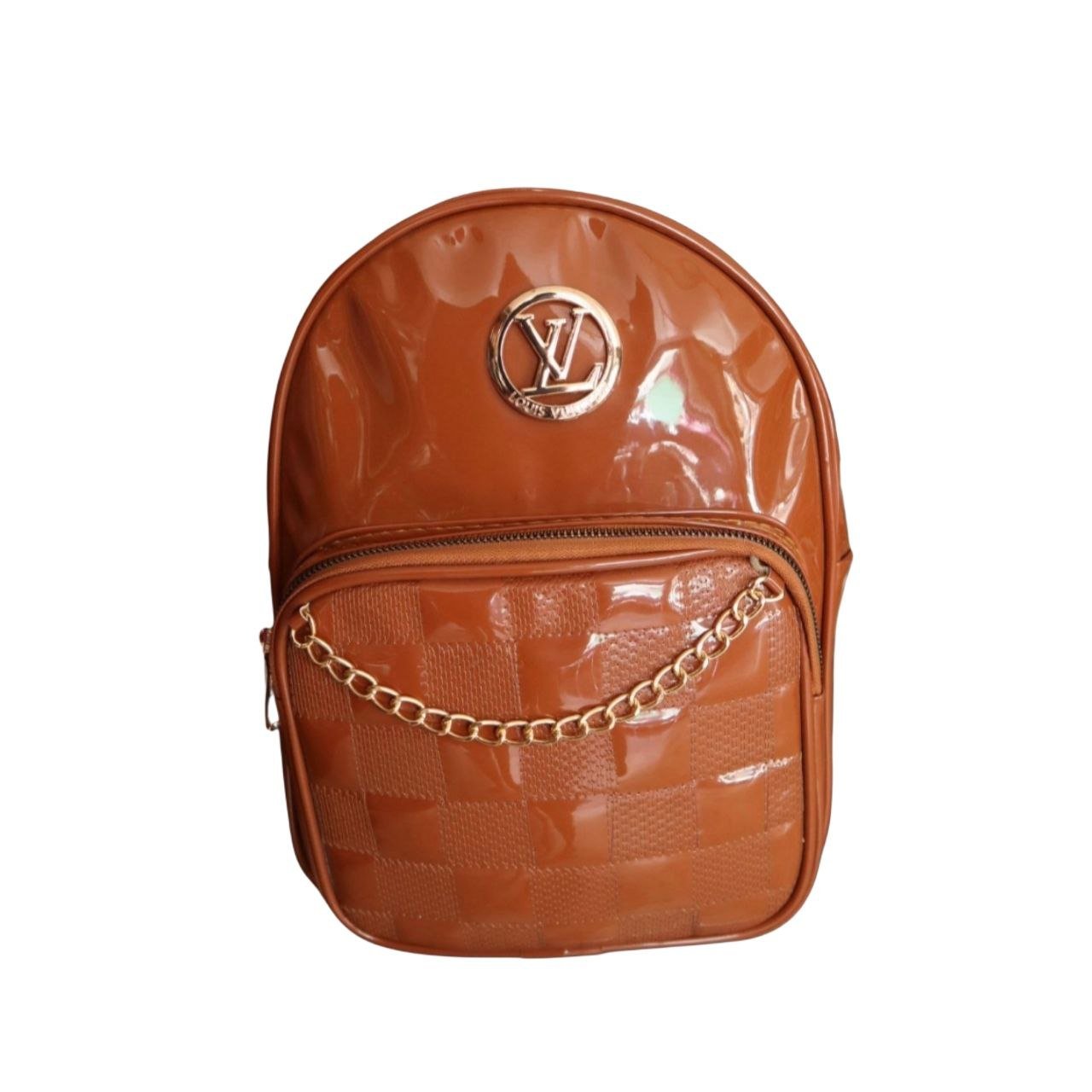 شنطة ظهر ميني لامعة (Baby Blue) مع سلسلة ذهبية - الصورة 3