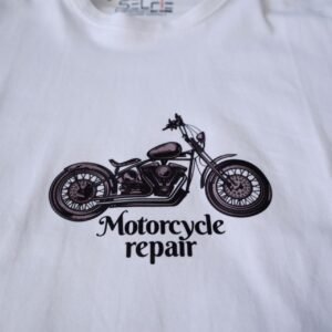 تيشرت "Motorcycle Repair" أبيض من SELFE