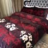 طقم لحاف شتوي مخملي بنقشة الزهور الكلاسيكية(مفرد)
