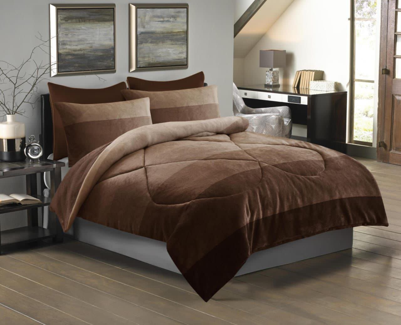 لحاف المخمل الفاخر "لون الأرض" (مجوز)