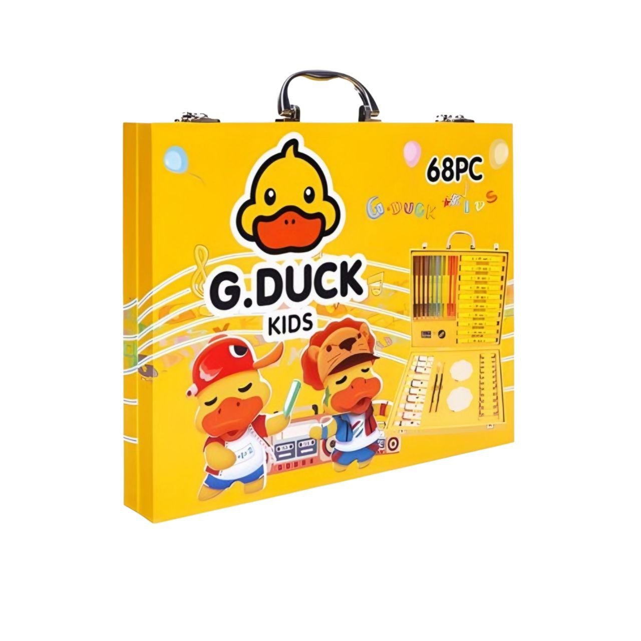حقيبة أدوات الرسم والتلوين الفنية للأطفال (G.DUCK KIDS) - 68 قطعة