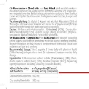 Body Attack Glucosamine + Chondroitin - تركيبة دعم المفاصل