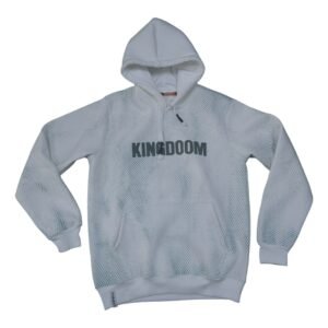 هودي "KINDOOM" شبكي أسود بنقشة سداسية - إطلالة قوية وجريئة