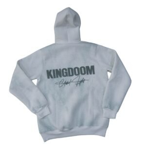 هودي "KINDOOM" شبكي أسود بنقشة سداسية - إطلالة قوية وجريئة