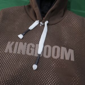 هودي "KINDOOM" شبكي أسود بنقشة سداسية - إطلالة قوية وجريئة