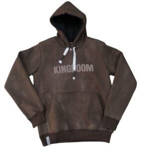 هودي "KINDOOM" شبكي أسود بنقشة سداسية - إطلالة قوية وجريئة